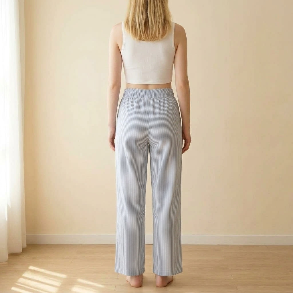 Palmira | Pantaloni a Righe Vita Alta con Coulisse