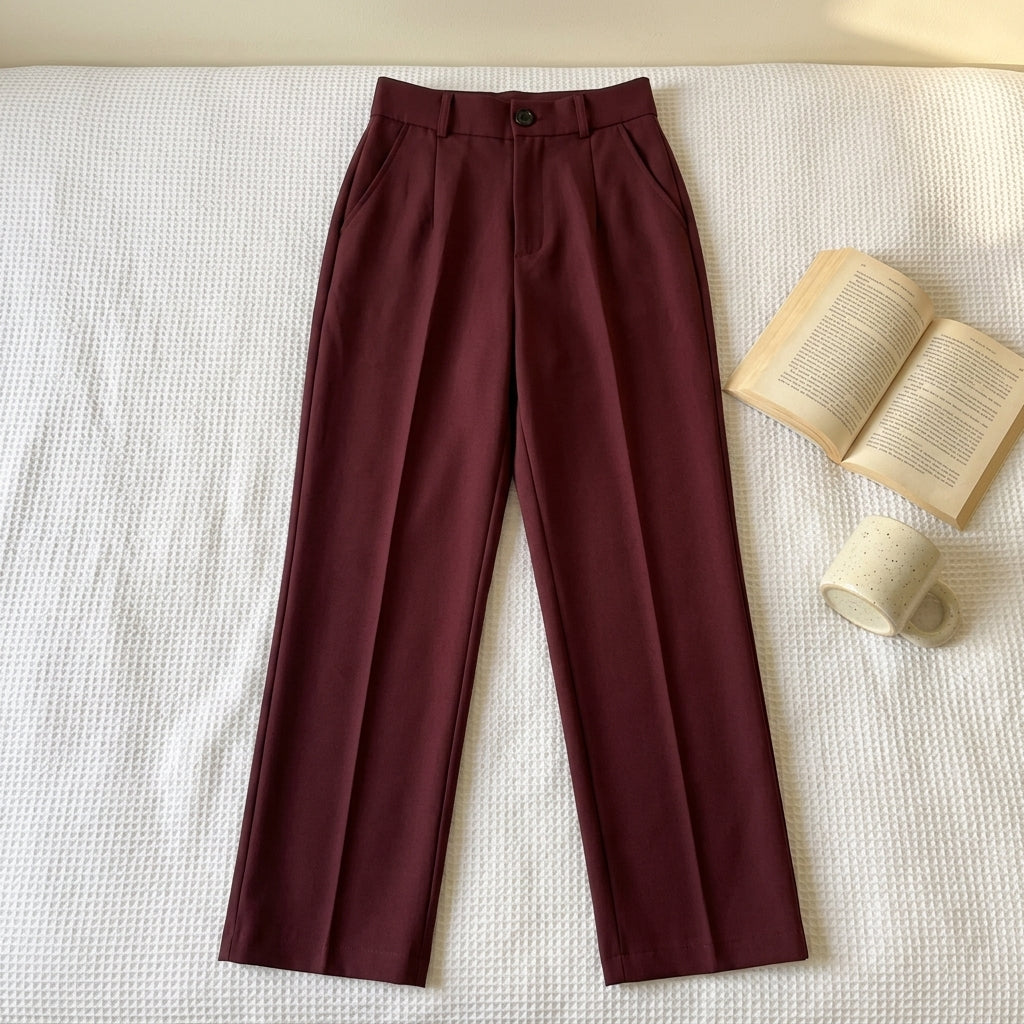 Fiamma | Pantaloni Eleganti a Vita Alta Gamba Dritta
