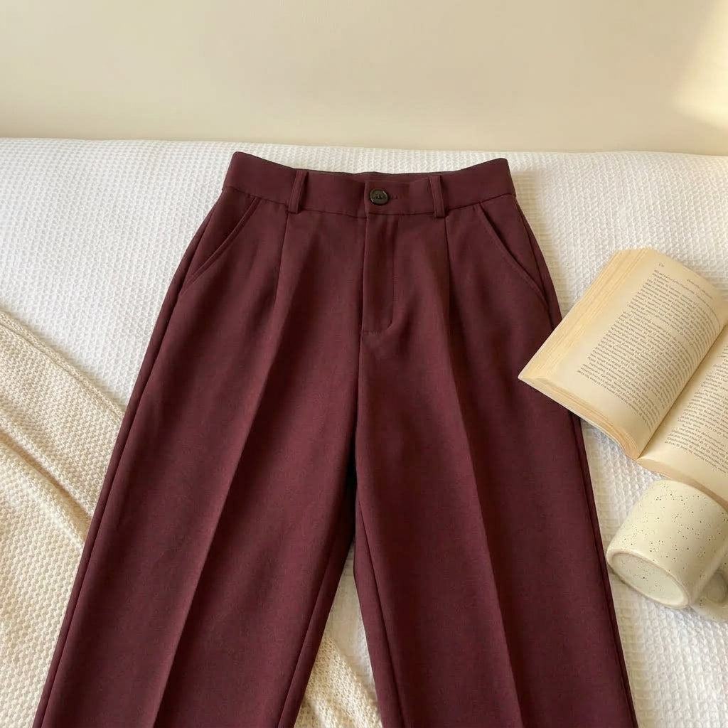 Fiamma | Pantaloni Eleganti a Vita Alta Gamba Dritta