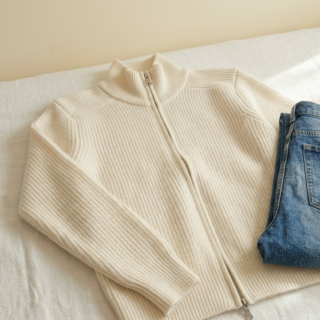 Camilla | Cardigan in Lana con Collo Coreano