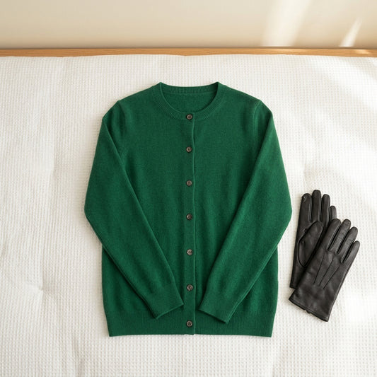Ludovica | Cardigan in Lana Merino con Collo a O