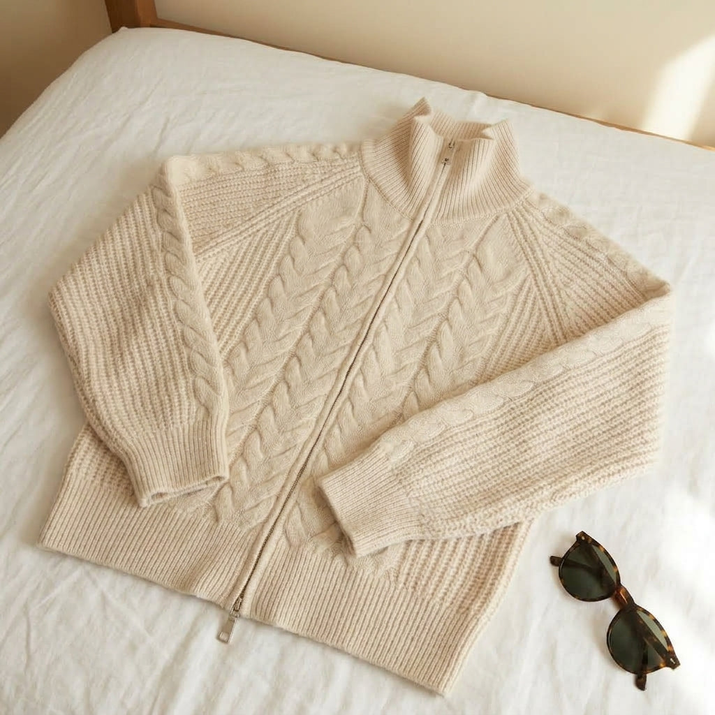 Sole | Cardigan in Cashmere con Collo a Zip