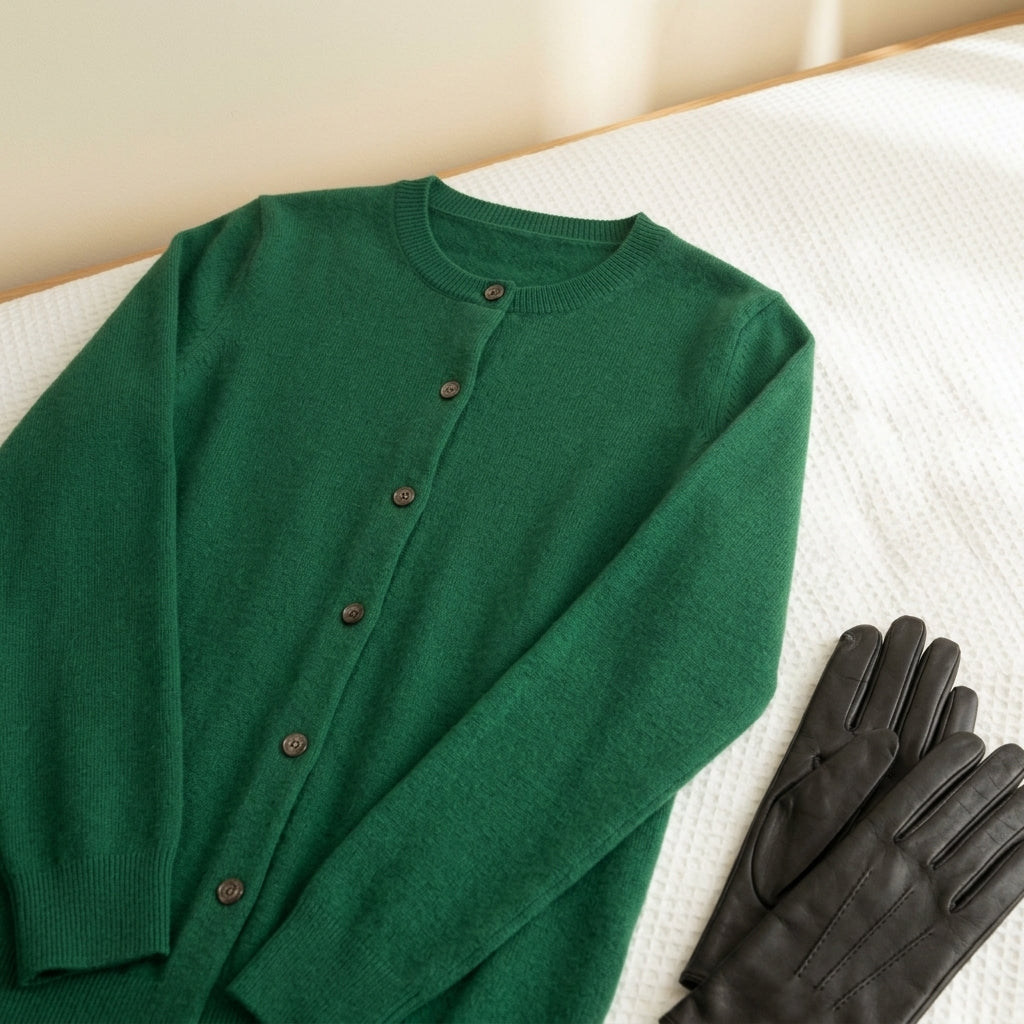 Ludovica | Cardigan in Lana Merino con Collo a O