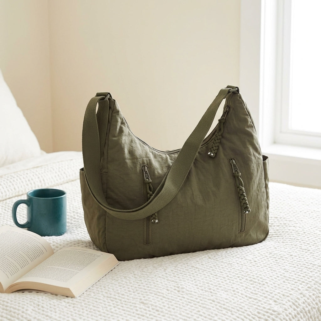 Elena | Borsa Hobo Morbida in Nylon