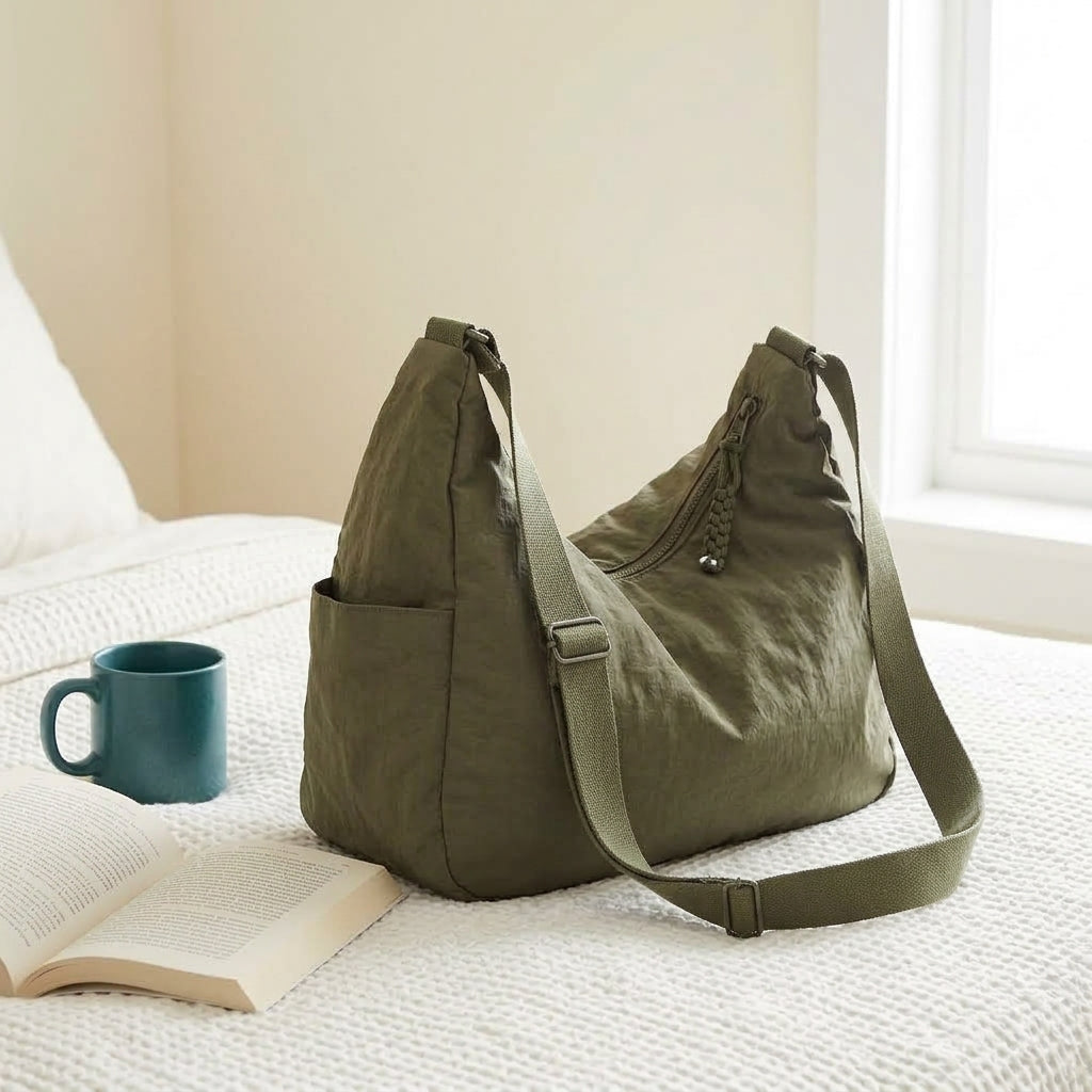 Elena | Borsa Hobo Morbida in Nylon