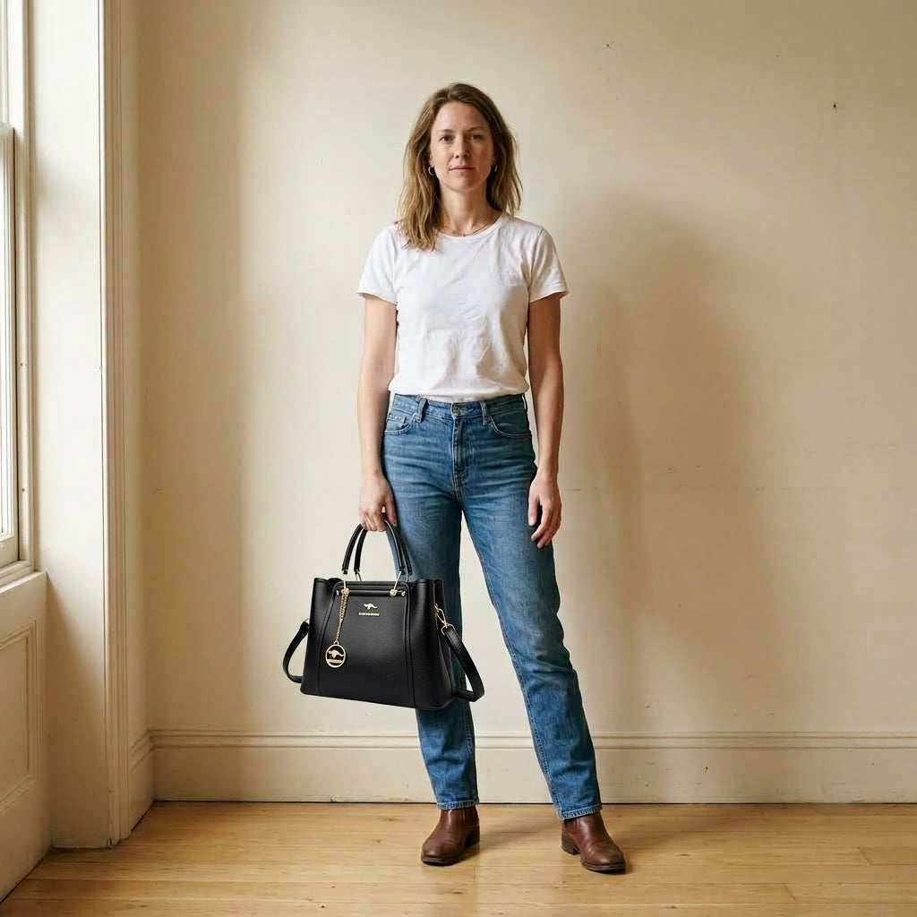 Giulia | Borsa a Mano in Pelle con Tracolla