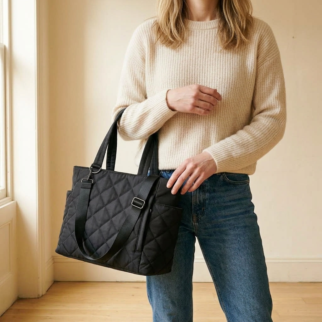 Nora | Borsa Tote Trapuntata in Nylon