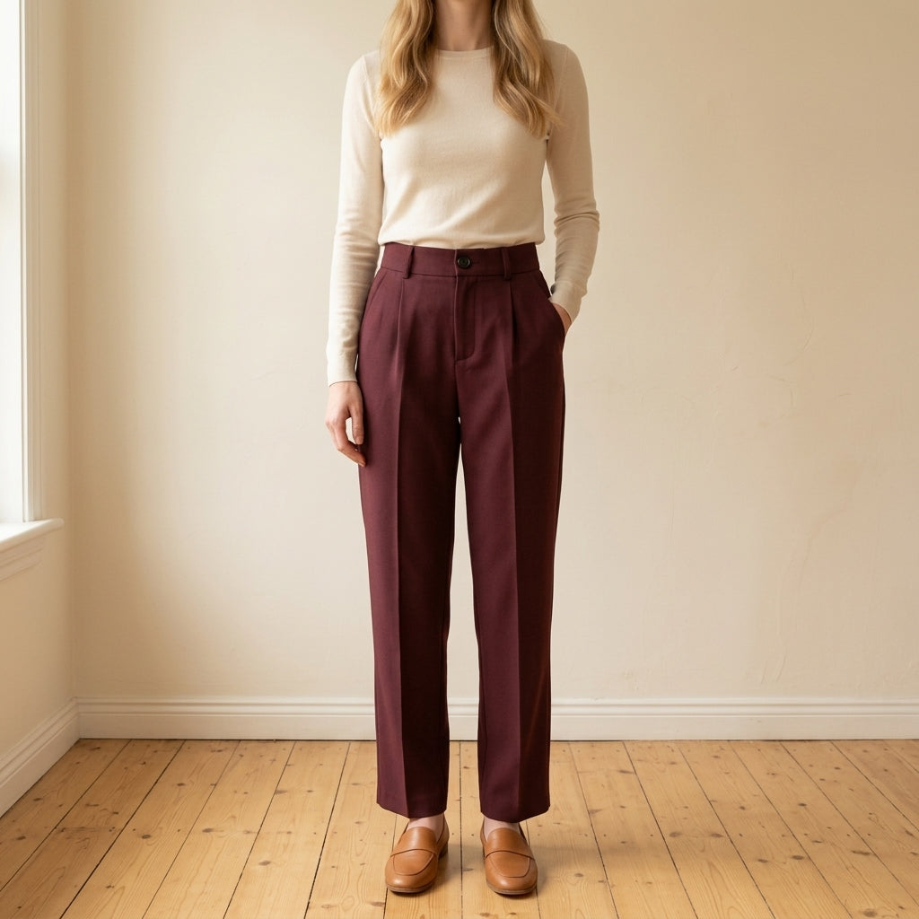 Fiamma | Pantaloni Eleganti a Vita Alta Gamba Dritta
