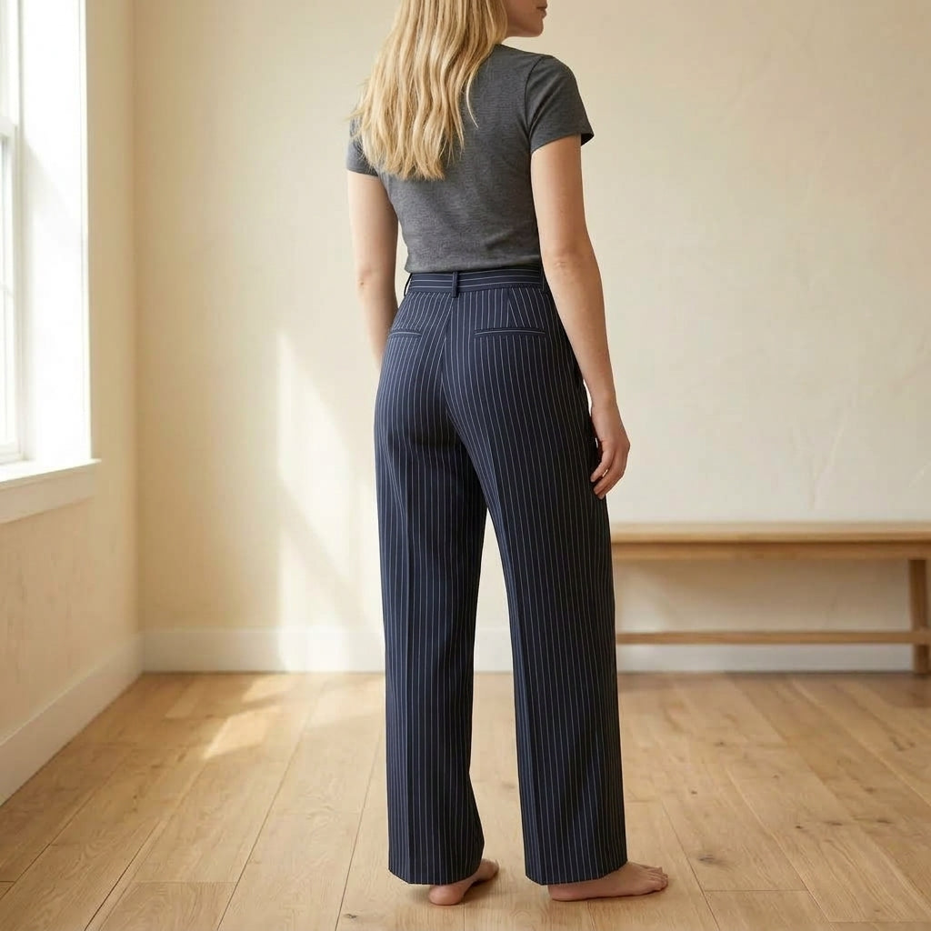 Costanza | Pantaloni a Righe Oversize Pieghettati