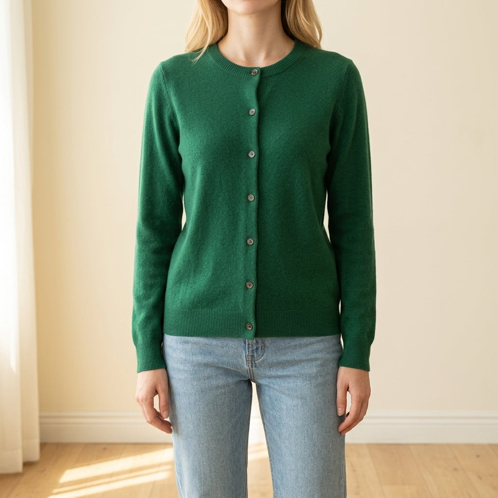 Ludovica | Cardigan in Lana Merino con Collo a O