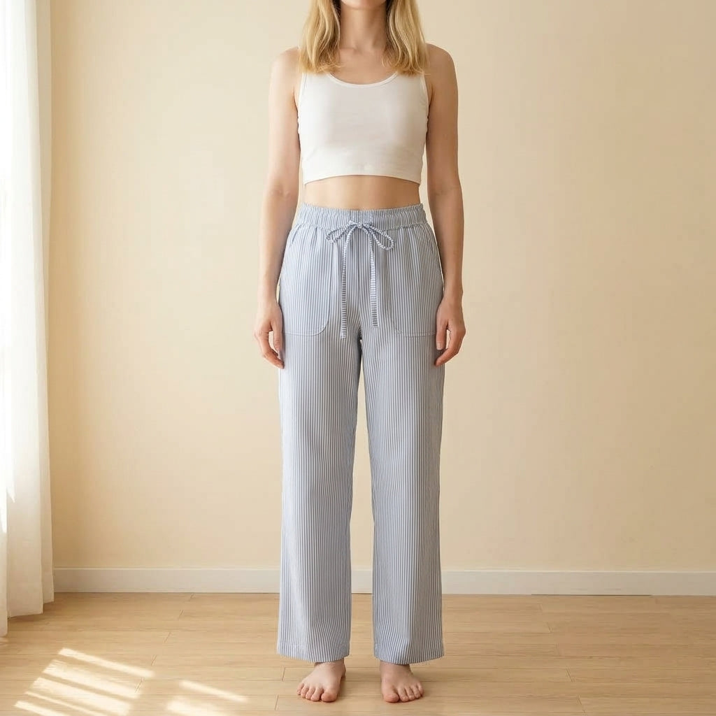 Palmira | Pantaloni a Righe Vita Alta con Coulisse
